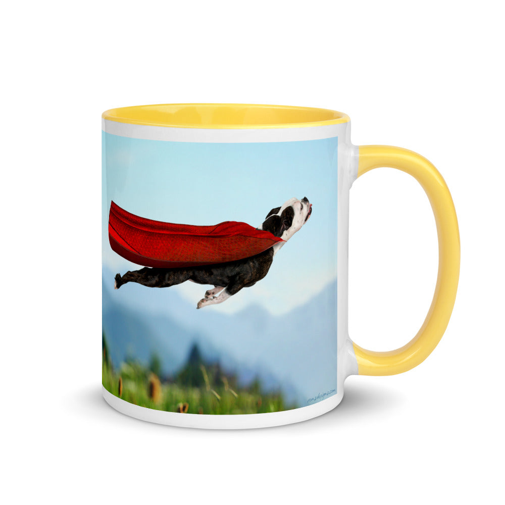 Color In 11oz Ceramic Mug - Cow & Super Dog