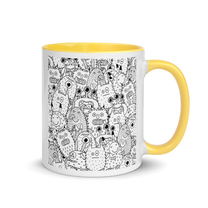Color Inside 11oz Ceramic Mug - Funny Monsters