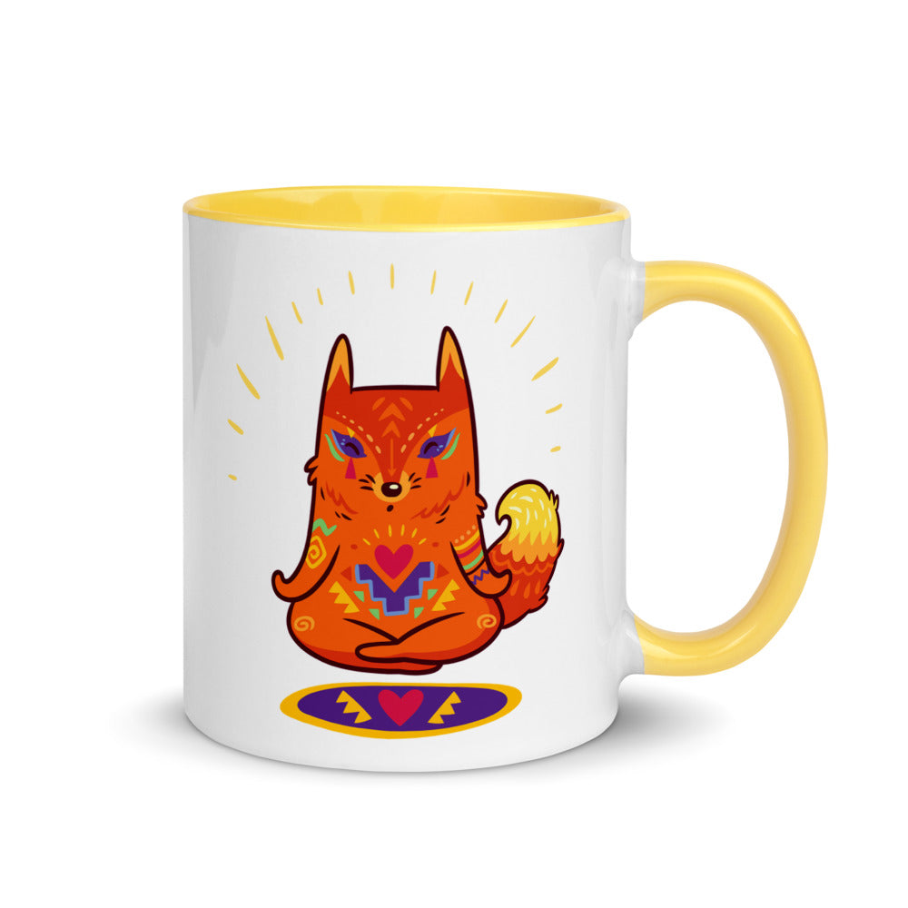 Color Inside 11oz Ceramic Mug - Enlightened Hygge Fox