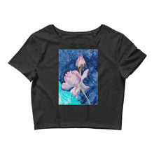 Load image into Gallery viewer, Crop Top - Pink Flowers - Ronz-Design-Unique-Apparel
