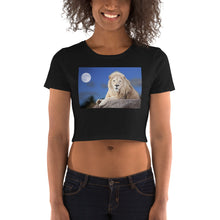 Load image into Gallery viewer, Premium Crop Tee - Lion in Moonlight - Ronz-Design-Unique-Apparel
