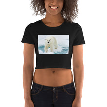 Load image into Gallery viewer, Premium Crop Tee - Polar Bear on Ice - Ronz-Design-Unique-Apparel
