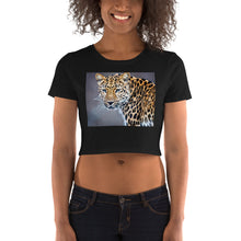 Load image into Gallery viewer, Premium Crop Tee - Blue Eyed Leopard - Ronz-Design-Unique-Apparel
