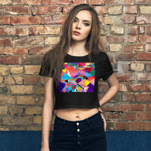 Load image into Gallery viewer, Premium Crop Tee - Abstract Triangles - Ronz-Design-Unique-Apparel

