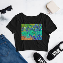 Load image into Gallery viewer, Premium Crop Tee - van Gogh: Irises - Ronz-Design-Unique-Apparel
