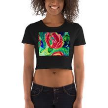 Load image into Gallery viewer, Premium Crop Tee - Red Flower Watercolor - Ronz-Design-Unique-Apparel
