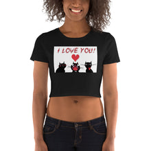Load image into Gallery viewer, Premium Crop Tee - I Love You!
