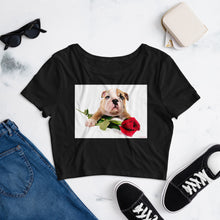 Load image into Gallery viewer, Premium Crop Top Tee - Love Puppy
