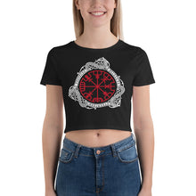 Load image into Gallery viewer, Premium Crop Top Tee - Magical Norse Rune Compass
