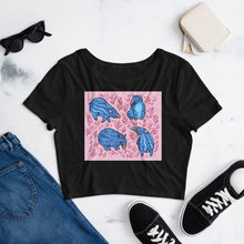Load image into Gallery viewer, Premium Crop Tee - Funny Blue Tapirs
