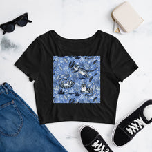 Load image into Gallery viewer, Premium Crop Tee - Silly Tigers in Blue
