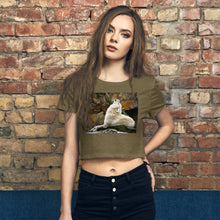 Load image into Gallery viewer, Premium Crop Tee - Howling Wolf - Ronz-Design-Unique-Apparel
