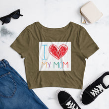 Load image into Gallery viewer, Premium Crop Tee - I Love My Mom!
