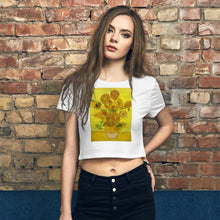 Load image into Gallery viewer, Premium Crop Tee - van Gogh: 12 Sunflowers in a Vase - Ronz-Design-Unique-Apparel
