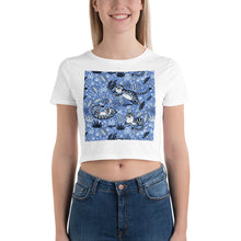 Load image into Gallery viewer, Premium Crop Tee - Silly Tigers in Blue
