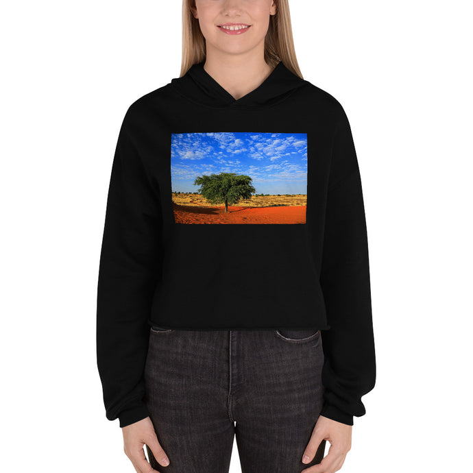 Premium Crop Hoodie - A Tree in Africa - Ronz-Design-Unique-Apparel