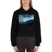 Load image into Gallery viewer, Premium Crop Hoodie - Bird Storm Over Lake Tahoe - Ronz-Design-Unique-Apparel
