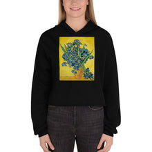 Load image into Gallery viewer, Premium Crop Hoodie - Irises in a Vase - Ronz-Design-Unique-Apparel
