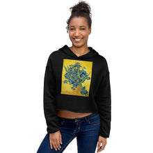 Load image into Gallery viewer, Premium Crop Hoodie - Irises in a Vase - Ronz-Design-Unique-Apparel
