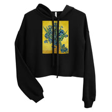 Load image into Gallery viewer, Premium Crop Hoodie - Irises in a Vase - Ronz-Design-Unique-Apparel
