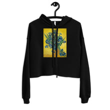 Load image into Gallery viewer, Premium Crop Hoodie - Irises in a Vase - Ronz-Design-Unique-Apparel
