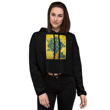 Load image into Gallery viewer, Premium Crop Hoodie - Irises in a Vase - Ronz-Design-Unique-Apparel
