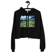 Load image into Gallery viewer, Premium Crop Hoodie - van Gogh: Mountainous Landscape behind St. Pauls Hospital - Ronz-Design-Unique-Apparel
