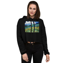 Load image into Gallery viewer, Premium Crop Hoodie - van Gogh: Mountainous Landscape behind St. Pauls Hospital - Ronz-Design-Unique-Apparel
