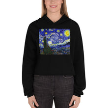Load image into Gallery viewer, Premium Crop Hoodie - van Gogh: Starry Night - Ronz-Design-Unique-Apparel
