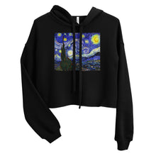 Load image into Gallery viewer, Premium Crop Hoodie - van Gogh: Starry Night - Ronz-Design-Unique-Apparel
