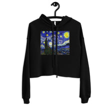 Load image into Gallery viewer, Premium Crop Hoodie - van Gogh: Starry Night - Ronz-Design-Unique-Apparel
