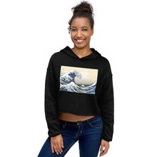 Load image into Gallery viewer, Premium Crop Hoodie - Hokusai: The Great Wave Off Kanagawa
