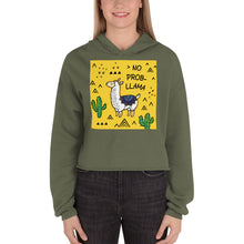 Load image into Gallery viewer, Premium Crop Hoodie - NO PROB-LLAMA
