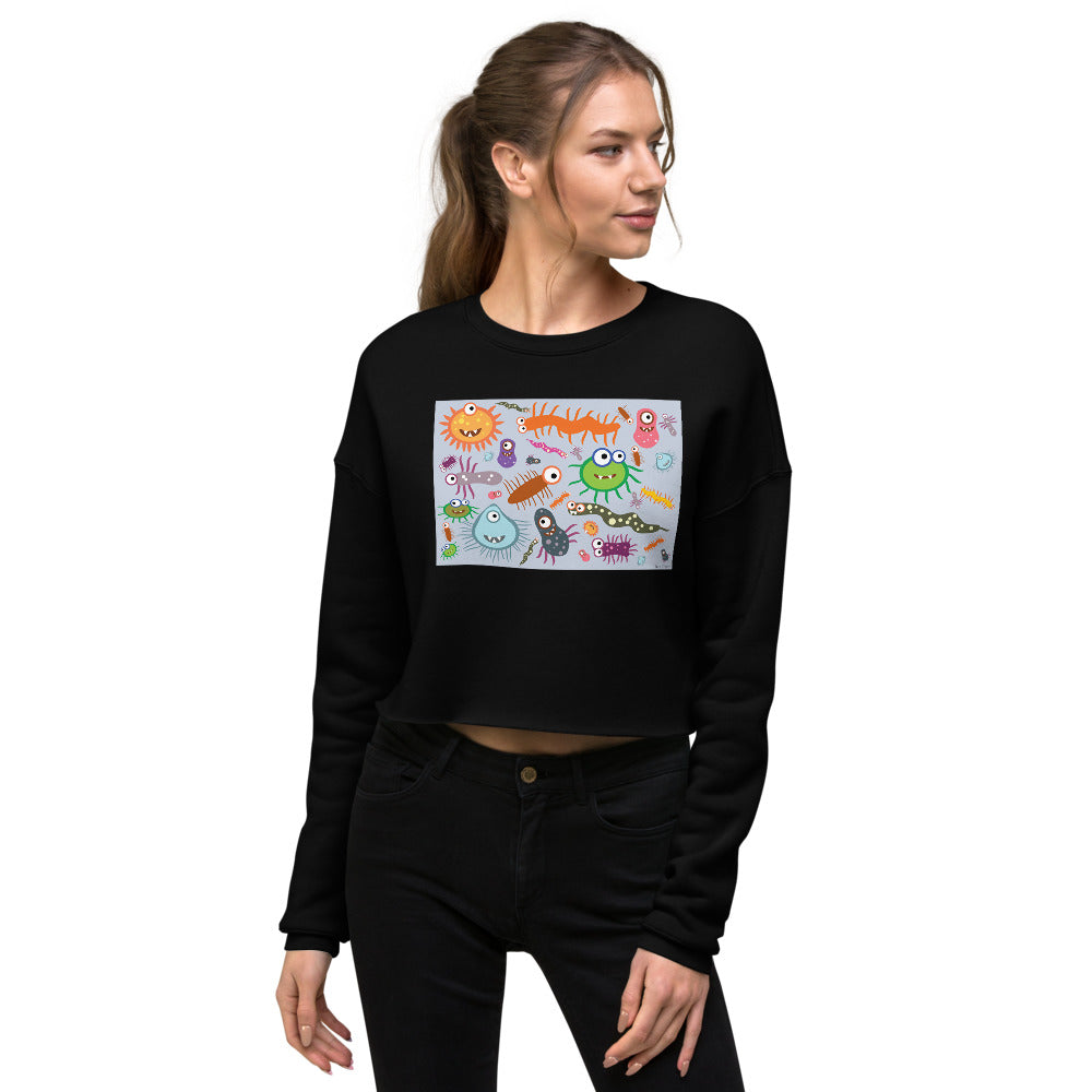 Premium Crop Sweatshirt - Funny Monsters - Ronz-Design-Unique-Apparel
