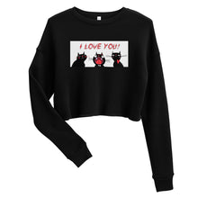Load image into Gallery viewer, Premium Crop Sweatshirt - I Love You! - Ronz-Design-Unique-Apparel
