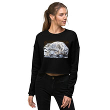 Load image into Gallery viewer, Premium Crop Sweatshirt - Snow Leopard - Ronz-Design-Unique-Apparel
