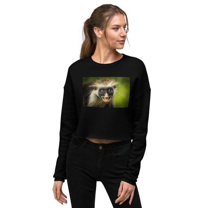 Premium Crop Sweatshirt - Crazy Monkey - Ronz-Design-Unique-Apparel