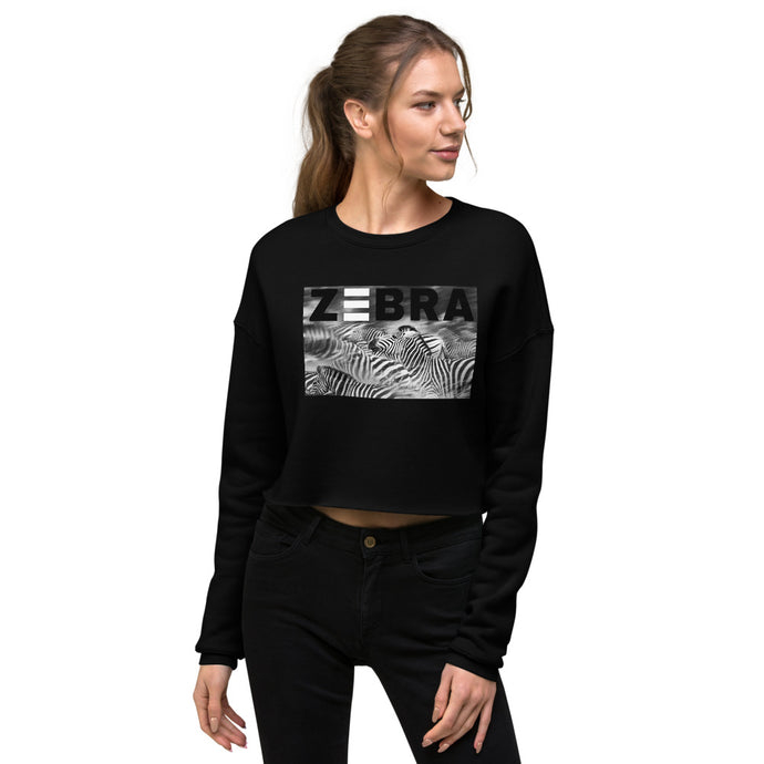 Premium Crop Sweatshirt - Zebra Blur - Ronz-Design-Unique-Apparel
