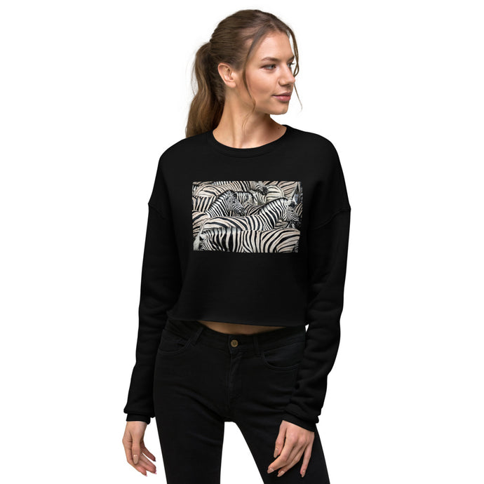Premium Crop Sweatshirt - Sharp Dressed Zebras - Ronz-Design-Unique-Apparel