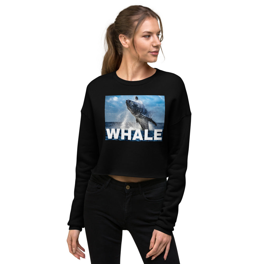 Premium Crop Sweatshirt - Humpback Rising - Ronz-Design-Unique-Apparel