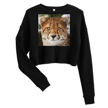 Load image into Gallery viewer, Premium Crop Sweatshirt - Cheetah Stare - Ronz-Design-Unique-Apparel
