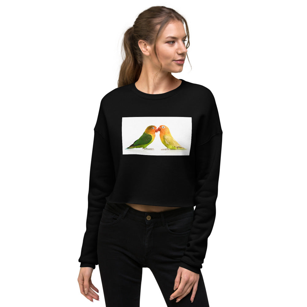Premium Crop Sweatshirt - Love Birds - Ronz-Design-Unique-Apparel