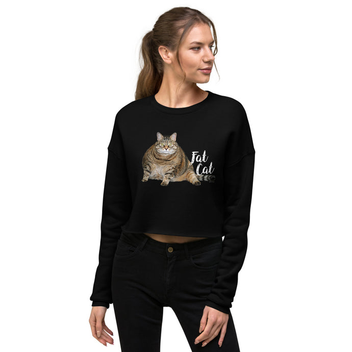 Premium Crop Sweatshirt -  Fat Cat - Ronz-Design-Unique-Apparel
