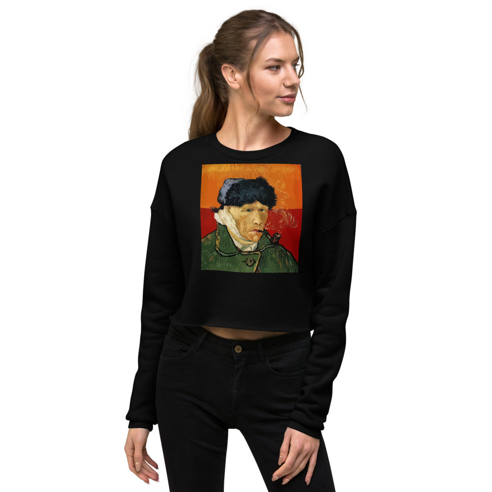 Premium Crop Sweatshirt - van Gogh: Self Portrait - Ronz-Design-Unique-Apparel