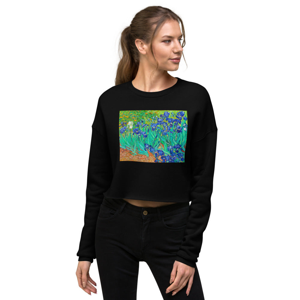 Premium Crop Sweatshirt - Irises - Ronz-Design-Unique-Apparel