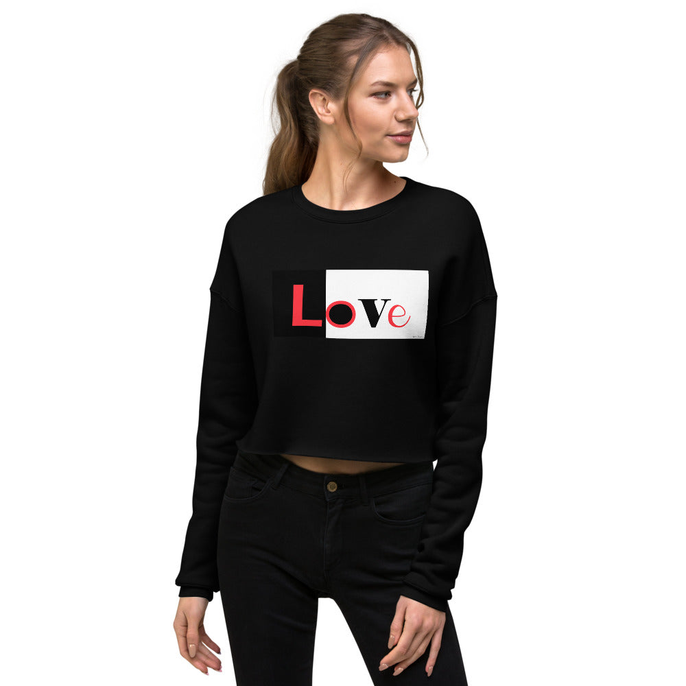 Premium Crop Sweatshirt - LoVe - Ronz-Design-Unique-Apparel