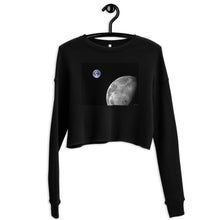Load image into Gallery viewer, Premium Crop Sweatshirt - NASA: Earth &amp; Moon from Space - Ronz-Design-Unique-Apparel
