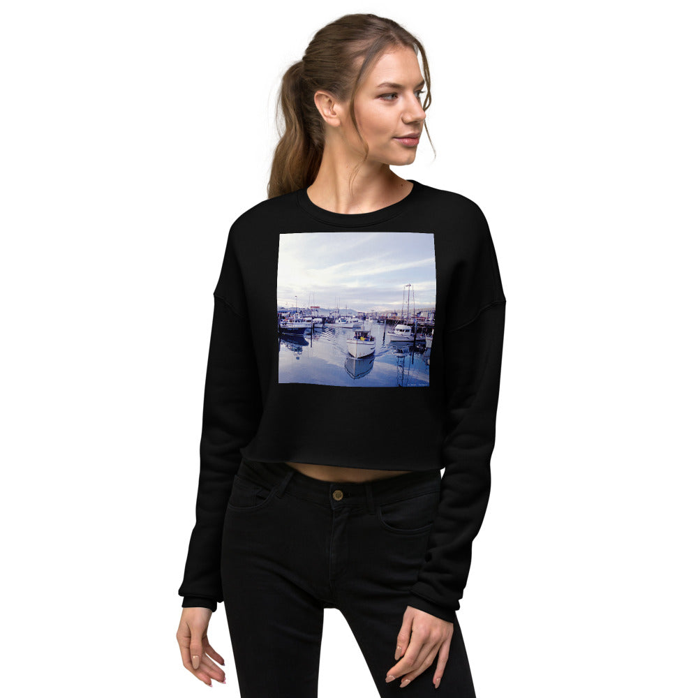Premium Crop Sweatshirt - Serendipity, Fisherman's Wharf - Ronz-Design-Unique-Apparel
