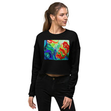 Load image into Gallery viewer, Premium Crop Sweatshirt - Red Flower Watercolor #2 - Ronz-Design-Unique-Apparel
