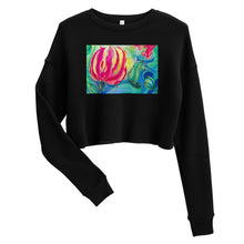 Load image into Gallery viewer, Premium Crop Sweatshirt - Red Flower Watercolor #5 - Ronz-Design-Unique-Apparel
